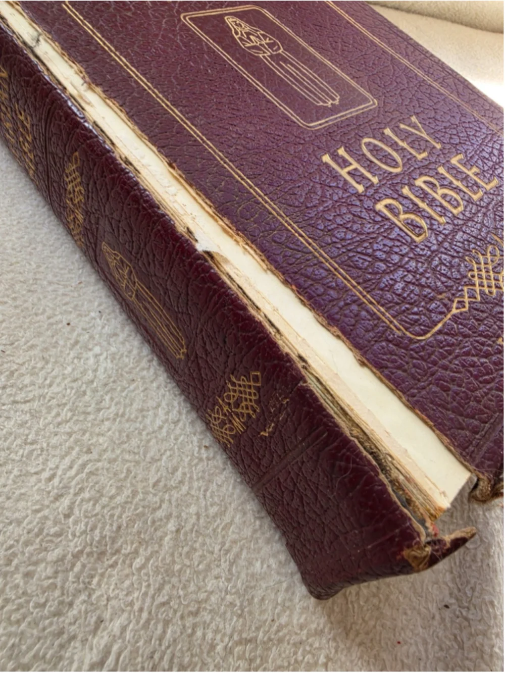 Vintage 1953 Family Rosary Edition Holy Bible - Catholic Press, Rev. O'Connell